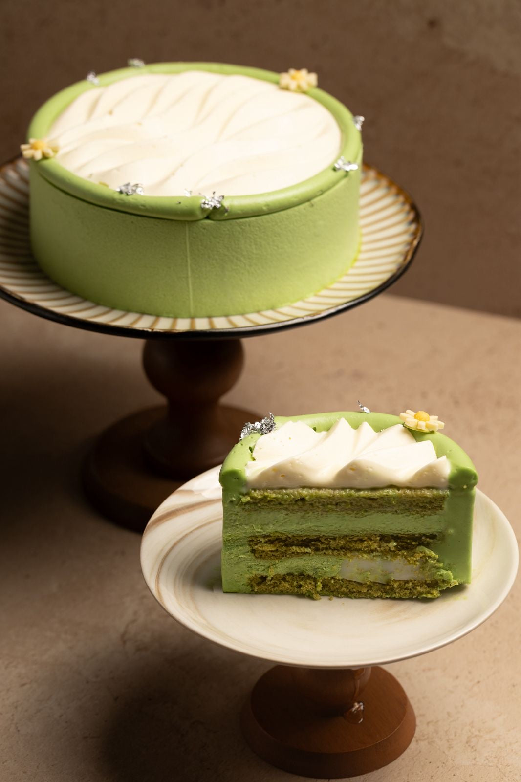 Matcha Pandan Mochi Cake
