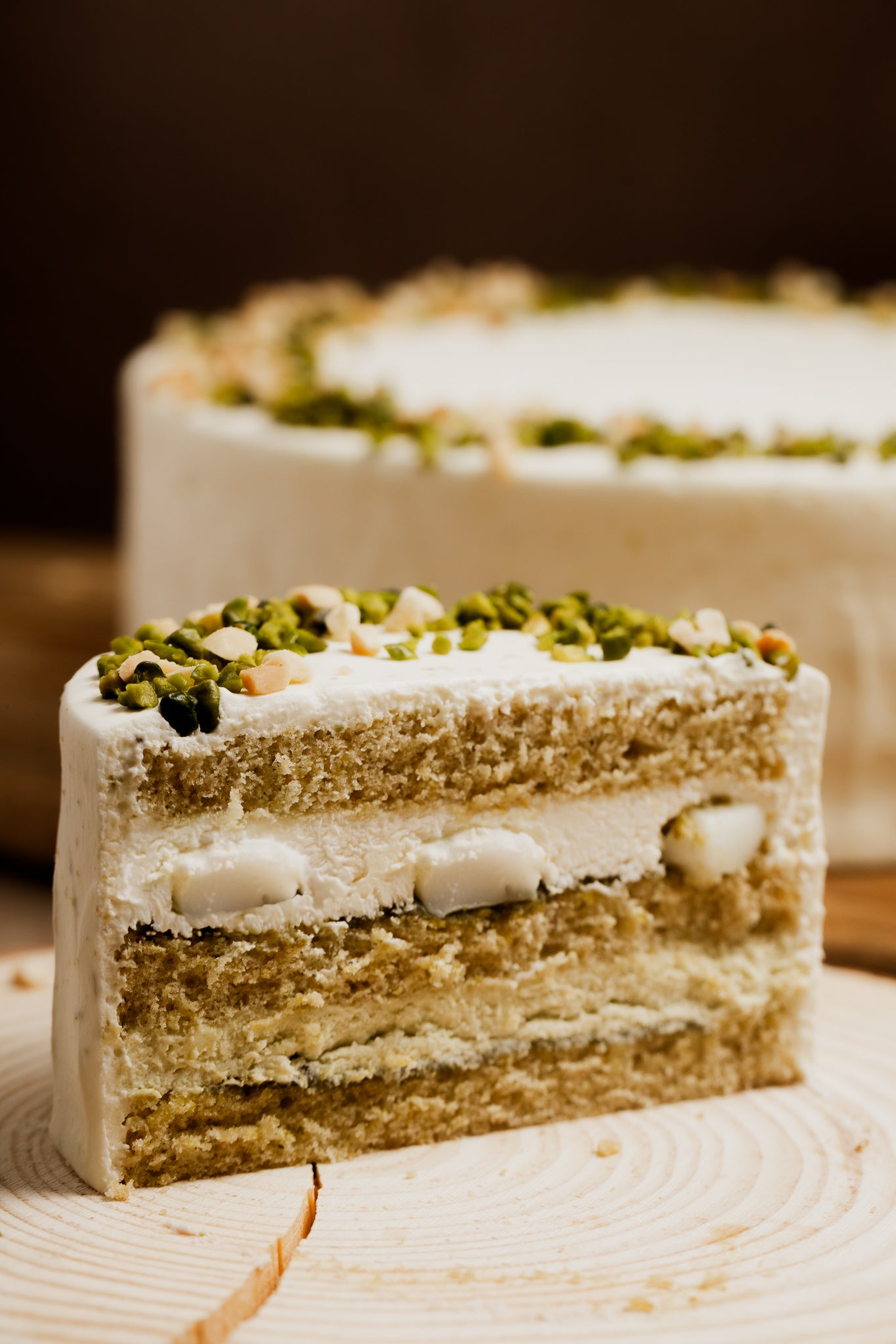 Pistachio Mochi Cream Cake