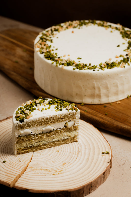 Pistachio Mochi Cream Cake